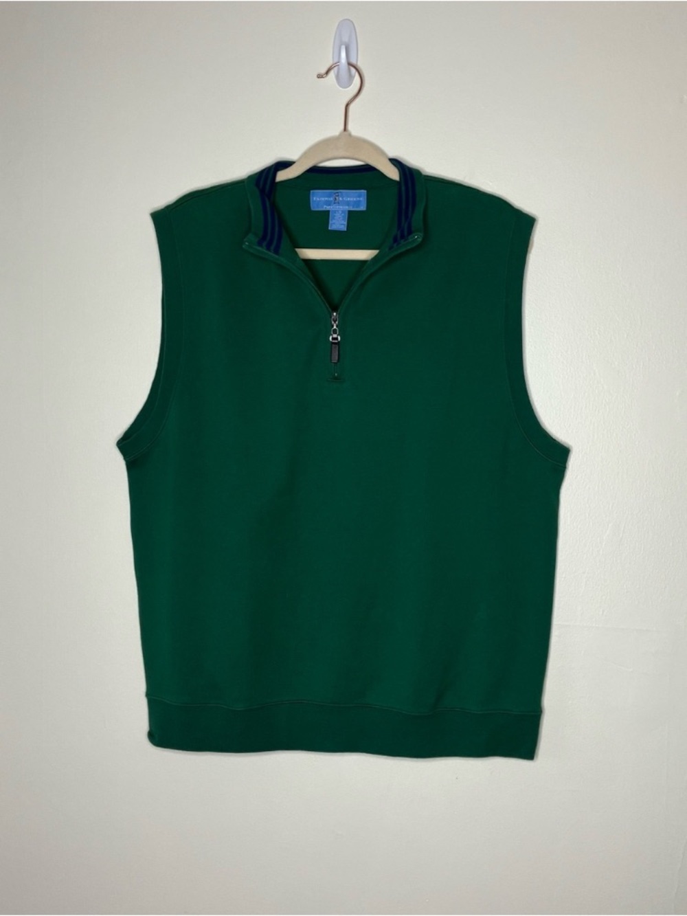 Fairway & Greene men’s Pureformance Pima cotton golf 1/4 zip pullover vest L